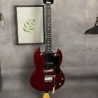 Wine Red SG Junior Shaped Electric Guitar P90 Chrome Hardware Tremolo in Stock
