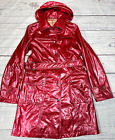 Burberry London Womens Backworth Hooded Trench Rain Coat Size 6 Red/Pink Belted