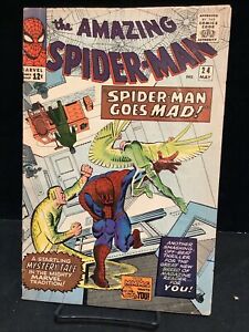 AMAZING SPIDER-MAN # 24 (1965, vs Mysterio, MARVEL COMICS, MCU)
