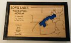 Long Lake Three Rivers Michigan Map Wall Art Sign. Layered. 20” X 12”