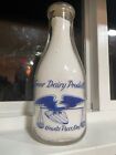 GROVER DAIRY PRODUCTS TRPQMILK BOTTLE GRANTS PASS OREGON BLUE PATRIOTIC EAGLE