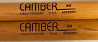 RARE! Vintage Camber Hickory Drumsticks - Pair of  2B Hand-Finished - GREAT ONES