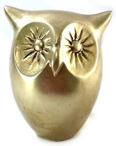 Small 5” Gold Colored Owl Figurine Home Decor