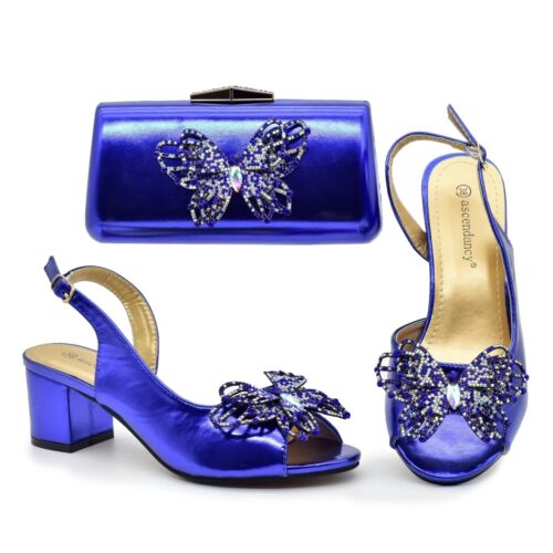 High Heel 8 CM New Design Italian Shoes And Bag Rhinestone Luxury Matching Women