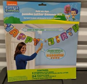 Nickelodeon Bubble Guppies Birthday Party Jumbo Letter Banner Kit NEW Add An Age