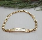 14K Solid Real Gold Custom Imprint Chain Bracelet for Women Daily Luxury Jewelry