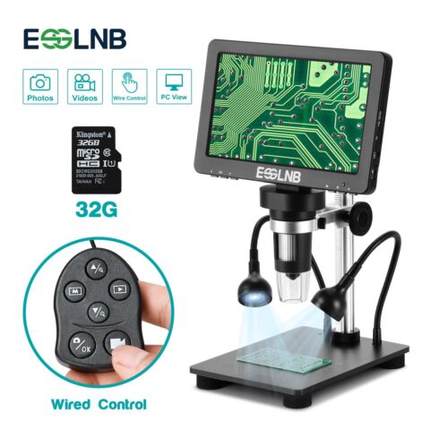 7 inch LCD Microscope 1200X Digital Microscope 1080P Video Camera with 32G Card