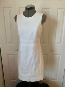 Theory white sleeveless cotton blend Dress lined size 4