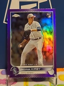 2022 Topps Chrome Update George Kirby Purple Refractor RC #101 Seattle Mariners
