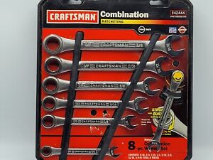 Craftsman 42444 USA 7pc(MISSING-5/16) SAE Combination Wrench Set Ratchet End 12