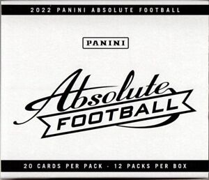 2022 PANINI ABSOLUTE NFL FOOTBALL FACTORY SEALED CELLO FAT 12 PACK BOX 240 Cards