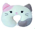 Official KellyToy Squishmallow 12-inch Neck Travel Pillow - KARINA Pink Gray Cat