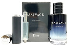 Dior Sauvage 2Pc Set for Men (3.4oz EDP + 0.34oz Refillable Spray) NIB AUTHENTIC