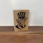 1998 Stamp Francisco Uncle Sam USA Patriotic 4th of July Wood Rubber Stamp