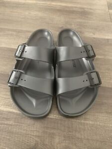 Birkenstock Mens Arizona Eva Open Toe Summer Sandals Metallic Anthracite - 9-9.5