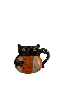 Johanna Parker Vintage Inspired Pumpkin Peeps Halloween Bat Cat Mug