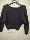 Vince Sweater Womens S Black Crop Wide Neck Dolman Wool Silk Blend Cozy Stretch