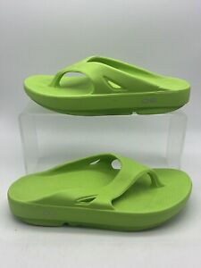 OOFOS OOriginal Lime Green Recovery Comfort Thong Flip Flop Sandals Women’s 5