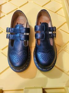 Dr Martens Two Buckle Mary Janes Black Soft Leather Size 7