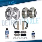 Front Drilled Rotor & Brake Pad + Rear Drum & Shoe for 2004-2008 Toyota Prius