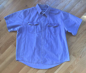 Vintage Wrangler Western Shirt Purple Denim Button Up Men’s XXL 2XL Cowboy Work
