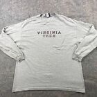 Vintage Virginia Tech Hokies Shirt Mens 2XL Gray Maroon Spell Out Long Sleeve