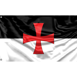 Knight Templar Flag Unique Design 3x5 Ft / 90x150 cm size, EU Made