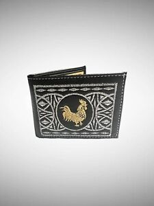 Billetera Hilo Oro Plata Vaquero Gallo Mens Embroidered Leather Wallet Rooster