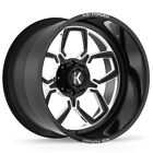 22x14 KG1 KC016 Gear-5 Gloss Black Milled FORGED Wheels 6x5.5 (-76mm) Set of 4
