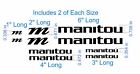 Custom Manitou Decal Set. Custom Colors. MTB Fork Shock Bike Frame Stickers