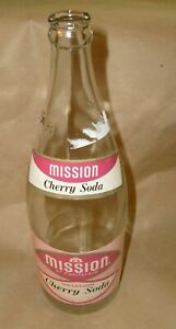 Vintage Mission Beverage 32 oz. Cherry  Soda Bottle - Ford City Pa.