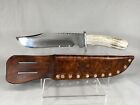 DIAMOND 7906 Antler Handle Large Fixed Blade with Sheath MINT