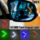 2pcs 14SMD Sequential LED Arrows for Car Side Mirror Turn Signal Panel Light (For: 2023 Kia Rio)