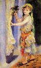 油画印象 美丽 小女孩 带猎鹰-皮埃尔-奥古斯特-雷诺阿-