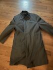 60s Mens Overcoat Sz 38R Black Gray Alpaca Lined Raincoat Reeves London Fog Coat