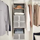 New Listing6-Shelf Foldable Hanging Closet Organizer with Drawers 13.6