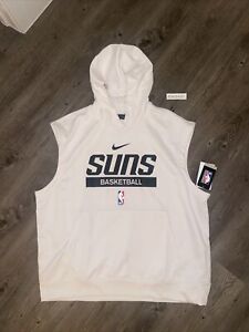 Nike NBA Phoenix Suns Cream Sleeveless Hoodie Men's Sz XL DN7226-027 Team Issued