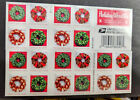 Booklet of 20 Christmas Wreaths First Class Stamps, Face Value $13.60