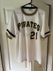 New Mens Pittsburgh Pirates Roberto Clemente 1971 Home World Series Jersey in XL