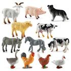 12Pcs Mini Farm Poultry Animals Action Figures Simulation Model Shape Gift Toys