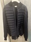 Moncler Tricot Padded Down Cardigan in Night Blue Size XL