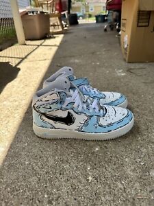 Size 7 - Nike Air Force 1 High White And Blue Comic