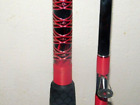 CUSTOM SPIN SURF PIER BEACH FISHING ROD 12 FT  2 PC RED SILV MARBLE 15-40 LB NEW