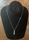 Kay Jewelers Sterling Silver JWBR Diamond Infinity Ribbon Pendant Necklace 18