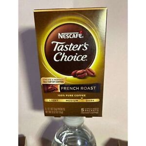 2 Boxes Nescafe Taster's Choice French Roast Instant Coffee, 10 Packets Total