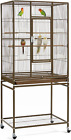Wrought Iron Standing Large Parrot Parakeet Flight Bird Cage with Stand for Smal