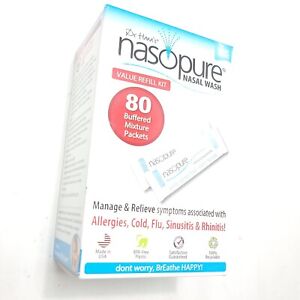 Nasopure NASAL WASH System 80 sinus rinse Packets REFILL value size 08/2027