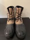 Sorel Caribou Original Leather Winter Boots Waterproof Black Tan Men’s Sz 14