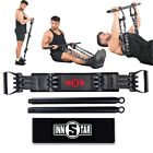 Innstar Black Adjustable 200LB Bench Press Resistance Bands Fitness Bar Home Gym