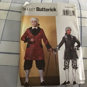 Butterick 4317 Mens Historical Revolution Costume Pattern Sz 42-48